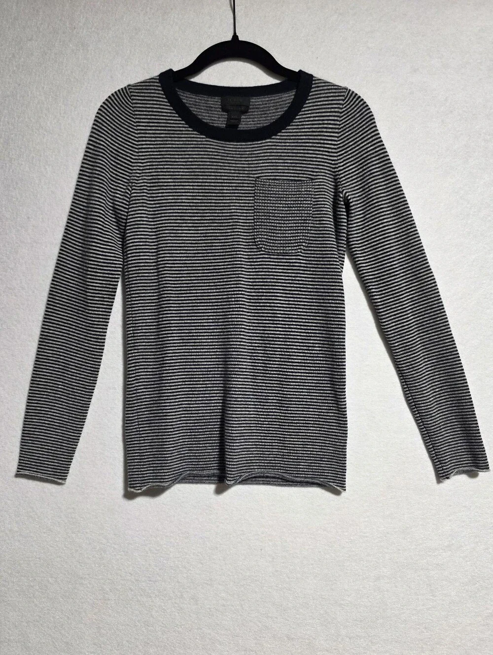 J CREW STRIPED ITALIAN CASHMERE CREW NECK SWEATER SZ XXS